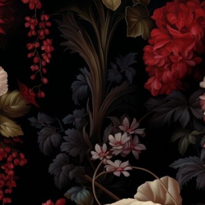 pink gothic floral rococo