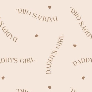 Daddy's girl groovy modern boho father's day design with little hearts caramel on sand