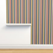 (S) Magic Stripes / 1960s Color Version / Small Scale or Doll House Wallpaper