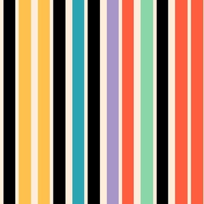 (L) Magic Stripes / 1960s Color Version / Large Scale or Wallpaper