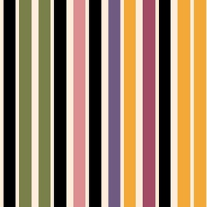 (L) Magic Stripes / Retro Purple Color Version / Large Scale or Wallpaper