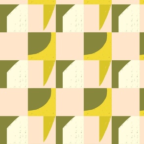Lime Grid Geometric- - Mid Century Tiles