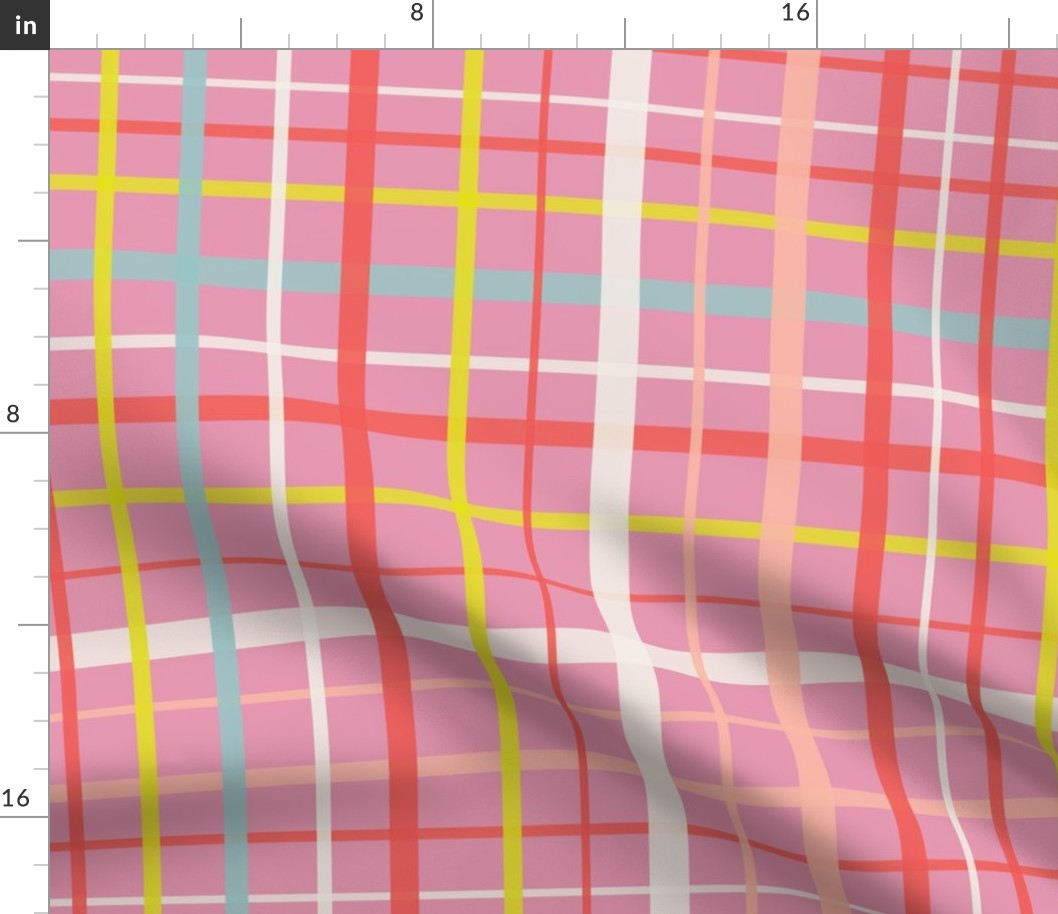 Classic plaid - Modern Heritage style Checks - Candy pink Gingham