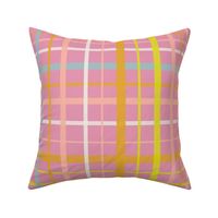 Classic plaid - Modern Heritage style Checks - peach and baby pink Gingham