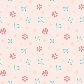 Ditsy Floral Toss Pink - Small