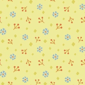 Ditsy Floral Toss Yellow - Small