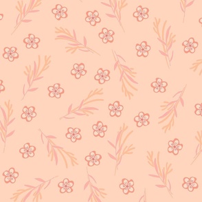 Floral Pattern in Peach Fuzz color palette