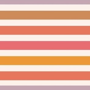 Modern Multi Stripes - Retro Pinks on Crisp Ivory