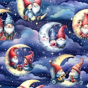 CUTE VALENTINES GNOMES ON MOON NIGHT 2 FLWRHT