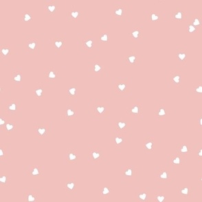 dainty white hearts on pink