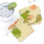 Forest Frogs With Woodland Plants - Cottagecore Nature Vintage