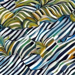 abstract stripes blue green and yellow