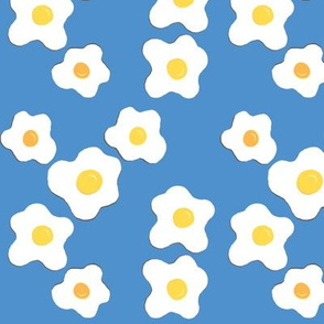 Sunny Side Up Egg Fabric- Blue Colorway