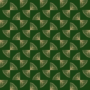 gold decorative bows on forest green / small