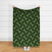 gold decorative bows on forest green / large