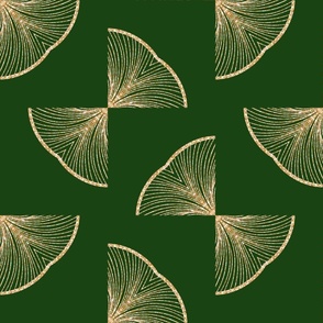 gold decorative bows on forest green / large