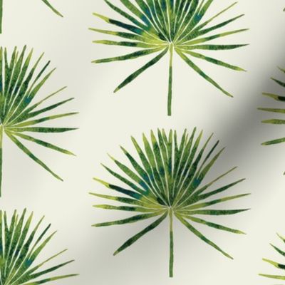 summertime aesthetic green palm leaves neutral background