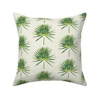 summertime aesthetic green palm leaves neutral background