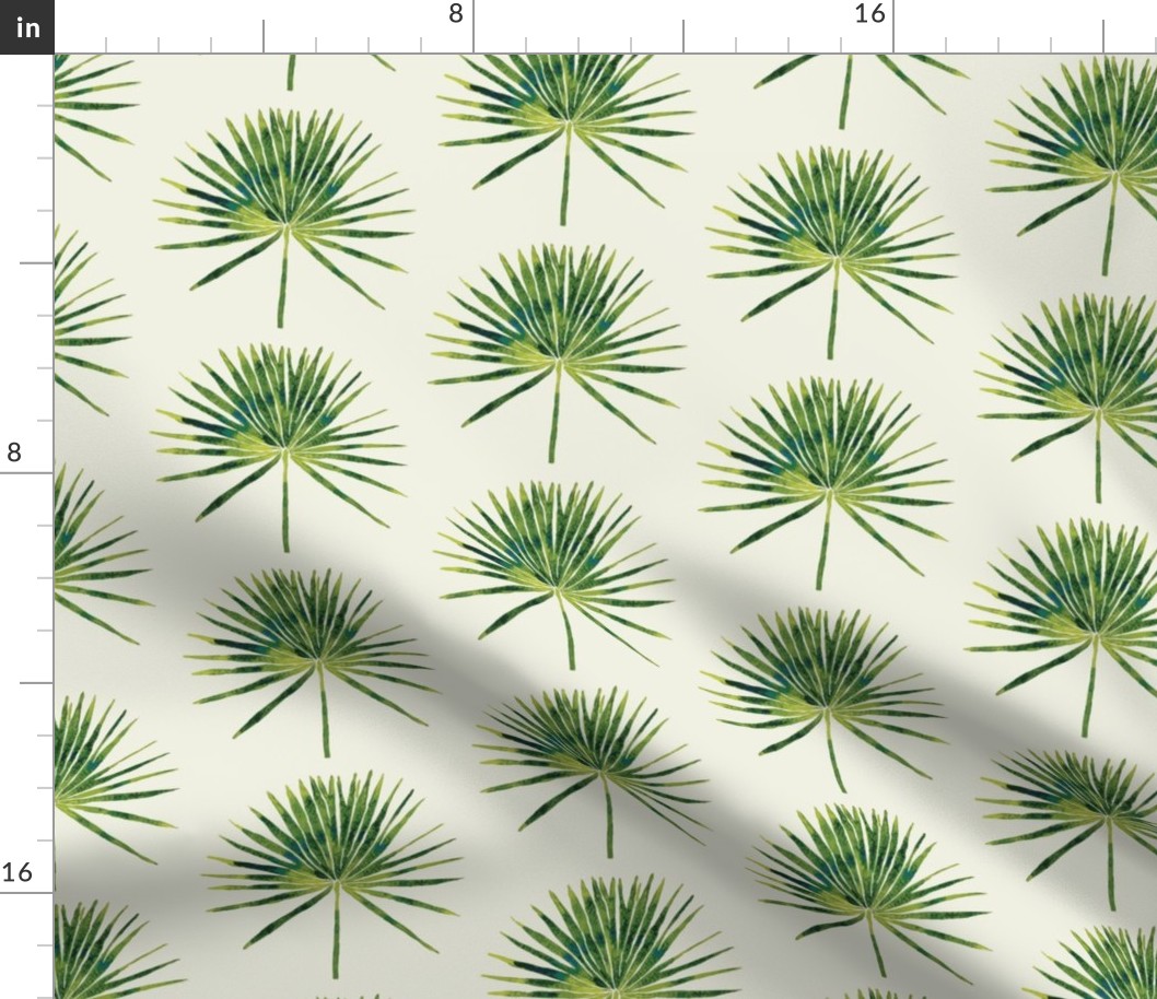 summertime aesthetic green palm leaves neutral background