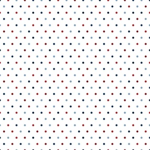 Patriotic Polka Dots on White 6 inch