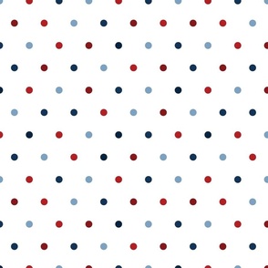 Patriotic Polka Dots on White 12 inch