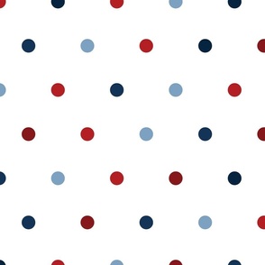 Patriotic Polka Dots on White 24 inch