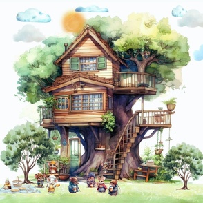 Tree house in the land of fairy tales.