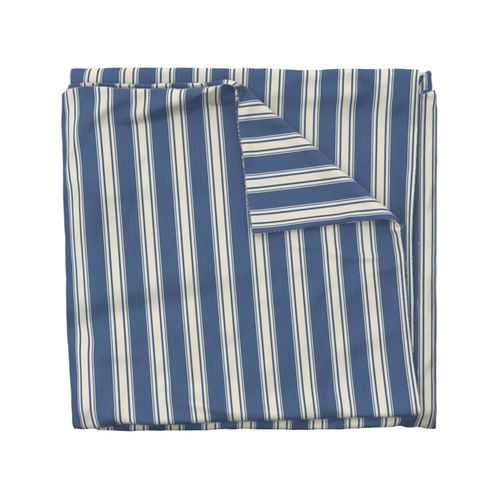 Ticking Stripe (Medium) - Cream on Denim Blue