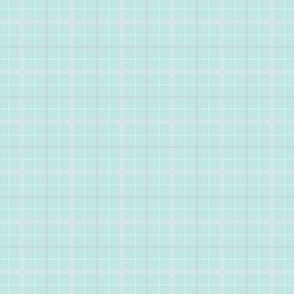 Taylor Check - 3238 mini // light aqua teal, pink and white