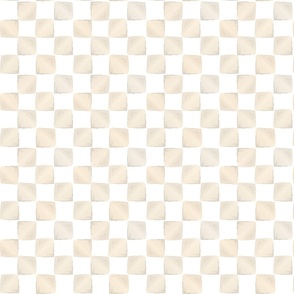 small beige watercolor checkered / tan check