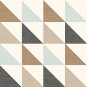 Southwest Square Triangles // Blue, Charcoal & Tan // Linen Look // 