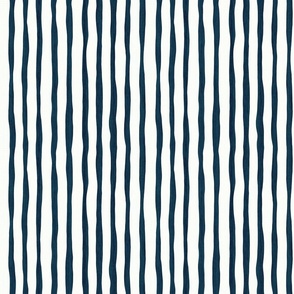 Irregular Stripes - Indigo Blue & White