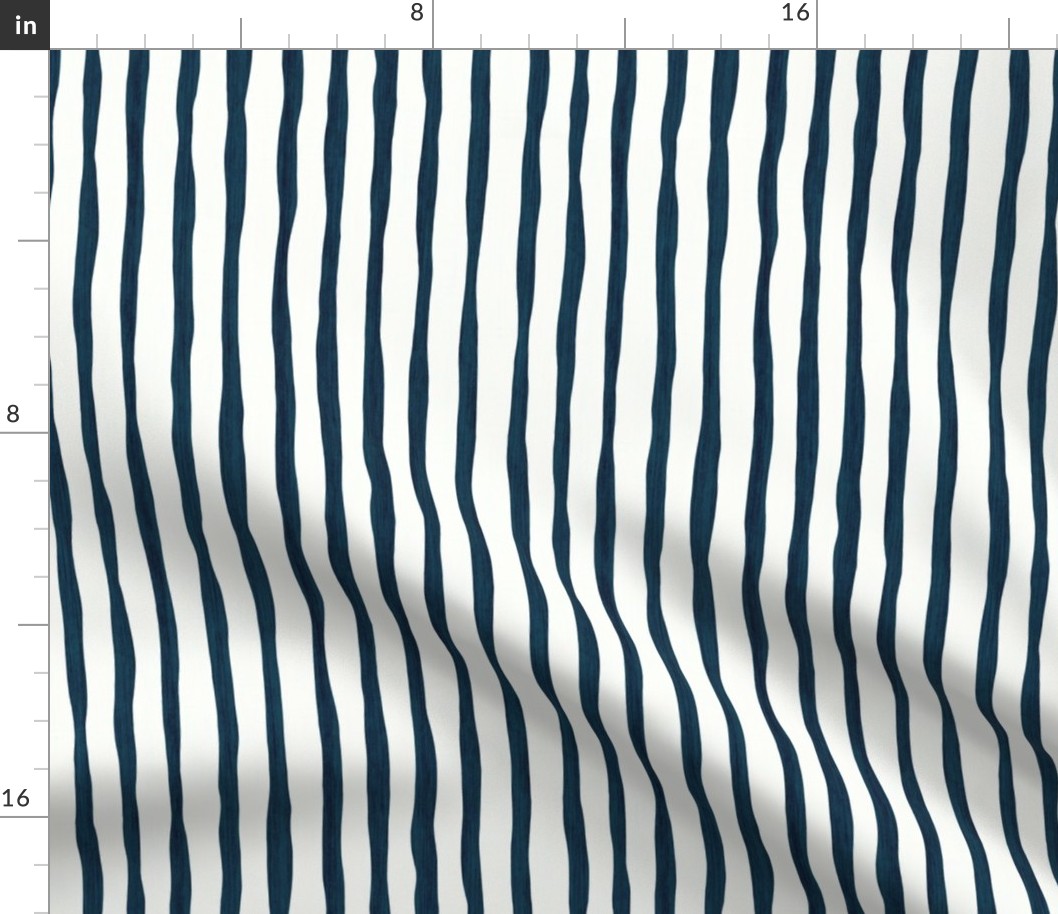 Irregular Stripes - Indigo Blue & White