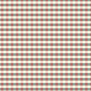 geometric Gingham tiny · wine red_green_antique pink_ivory