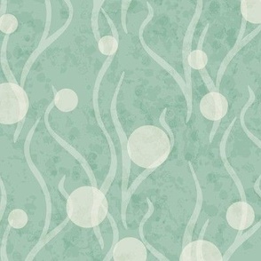 Bubbles And Sea Weeds - Medium - LightTeal - (  Dressing Up The Seahorses )