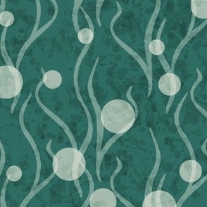 Bubbles And Sea Weeds- Medium - DarkTeal - (  Dressing Up The Seahorses )