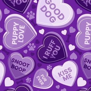 Valentines Day Heart Cute Conversation Hearts Dog Bandana Purple
