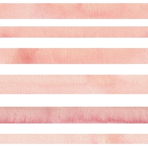 Coral Watercolour Stripe