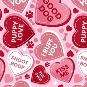Valentines Day Heart Cute Conversation Hearts Dog Bandana Pink Red