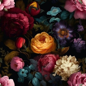 Gothic lush floral colourful 