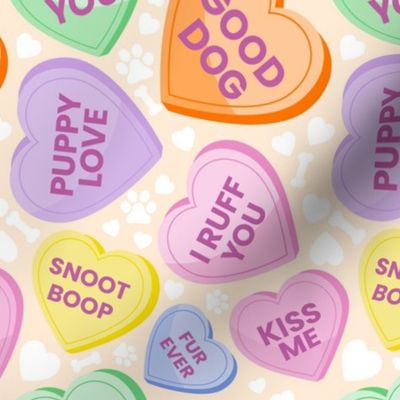 Valentines Day Heart Cute Conversation Hearts Dog Bandana Rainbow Colors Orange