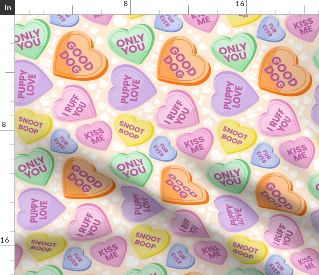 Valentines Day Heart Cute Conversation Hearts Dog Bandana Rainbow Colors Orange