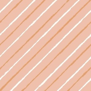 Diagonal stripes - Jagged lines - Peach