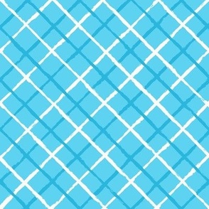 Diagonal Checks - Jagged lines - Blue