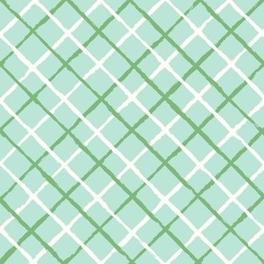 Diagonal Checks - Jagged lines - Green