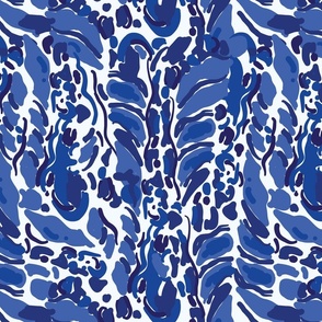 Modern Bold Abstract in Monochromatic Blue