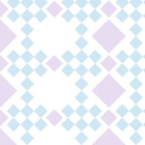pastel modern graphic diamond checked design in blue lavender white gender neutral room wallpaper bedding kitchen wallpaper