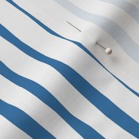 Irregular Stripes - Azure Blue & White