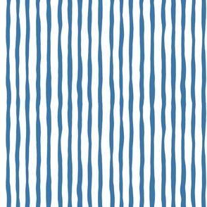 Royal Blue Stripe Fabric, Wallpaper and Home Decor