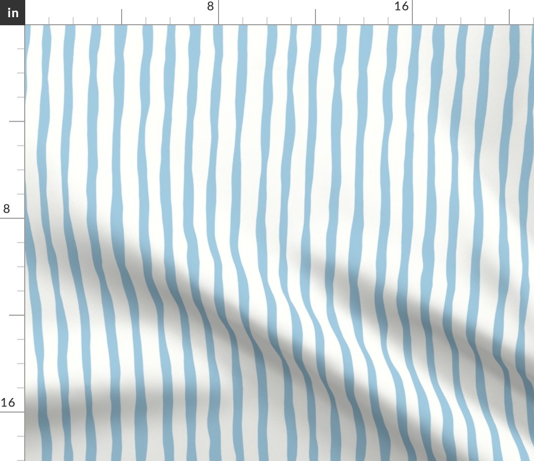 Irregular Stripes - Baby Blue & White